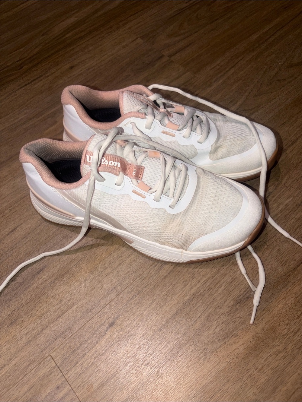 Wilson White and Blush Women's Court Sneakers Size 7